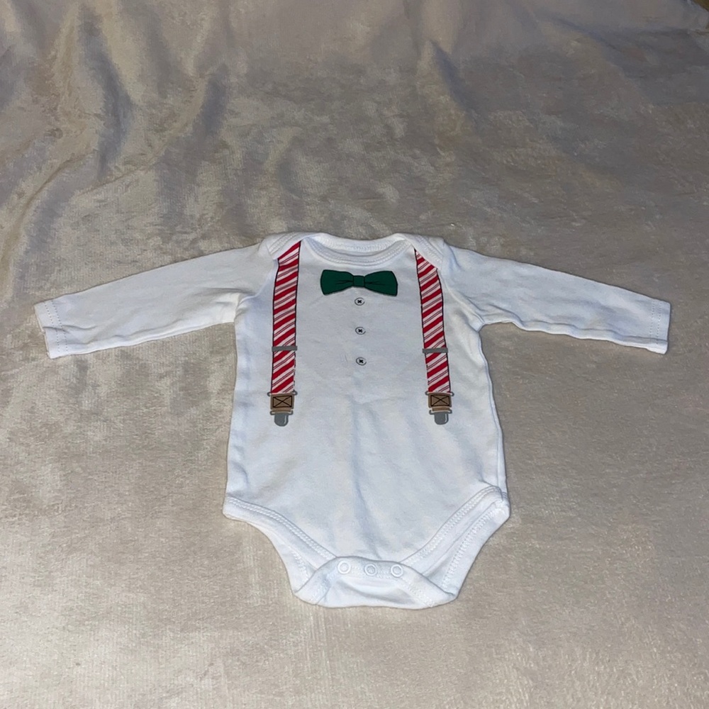 Little Treasure Suspender Bow Tie Onesie